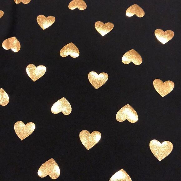 DYI Black with Gold Metallic Hearts Leggings - Picture 2 of 5